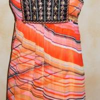 Tunique voile imprimé orange