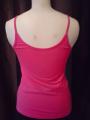 Top avec fines bretelles, et décolleté arrondi, en coton lycra rose fu