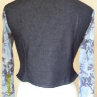 Bustier jean's manches longues voile bleu. dos