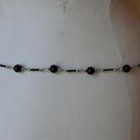 Ceinture-bijou perles noires dos