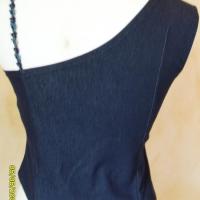 bustier jean's bretelle fleurs bleues. dos