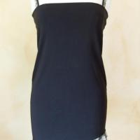 Tunique bustier noire, bretelles frou-frou