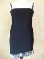 Tunique bustier noire, bretelles frou-frou
