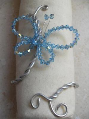 Parure papillon cristal swarovski turquoise.