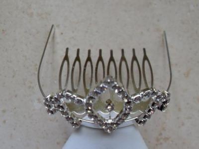 Diadème métal et strass blanc