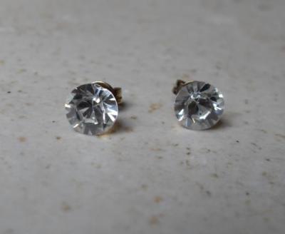 Boucles plaqué or, cristal de swarovski