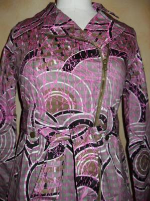 Veste longue Anabella gris et rose de Smash.