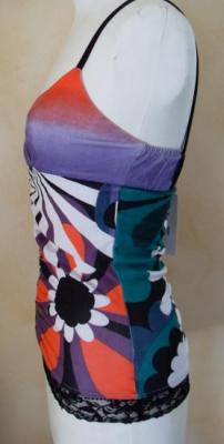 Top MUKA imprimé et dentelle noire de Smash.