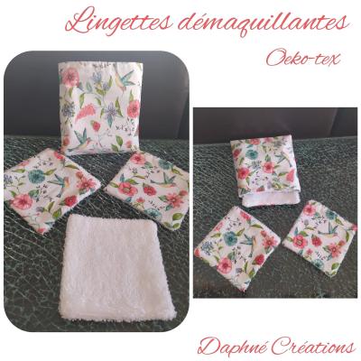 Lingettes démaquillantes oiseau et fleurs moyennes bio
